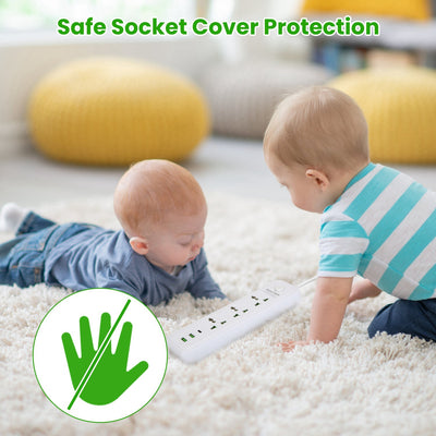 1Pc Power Strip With 6FT Extension Cord 3 AC Outlets And 2 USB A Ports 1 USB C Port 2500W Wall Mount Outlet Extender For Home Office Dorm Travel